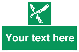 Custom sign safe condition Liferaft knife